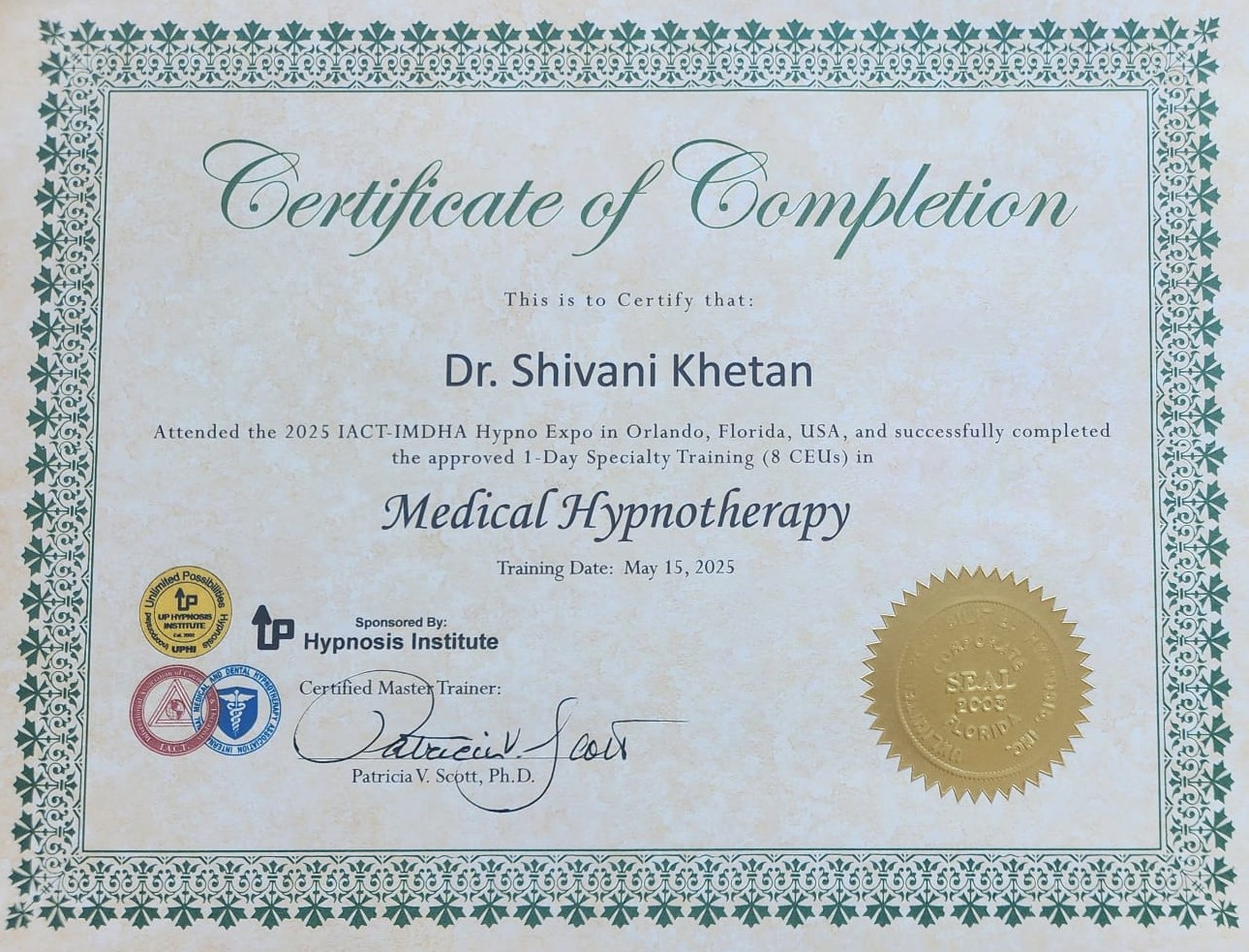 Sk hypno certificate